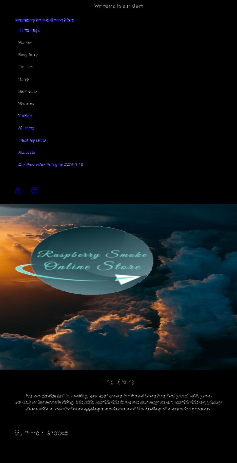 raspberrysmoke.com shopify website screenshot