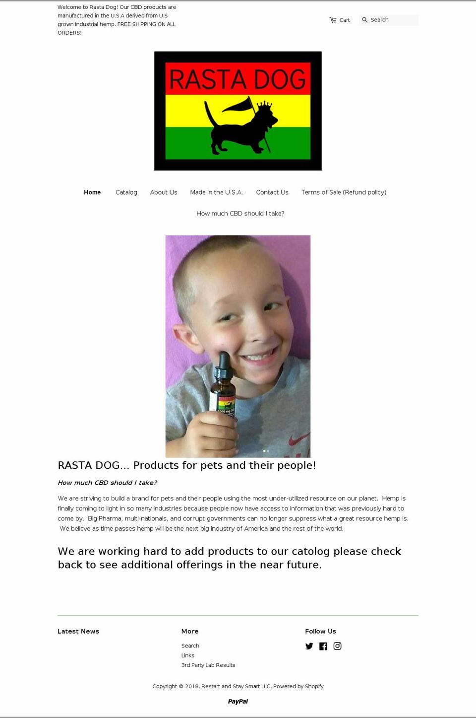 rasta-dog.com — Shopify storefront screenshot