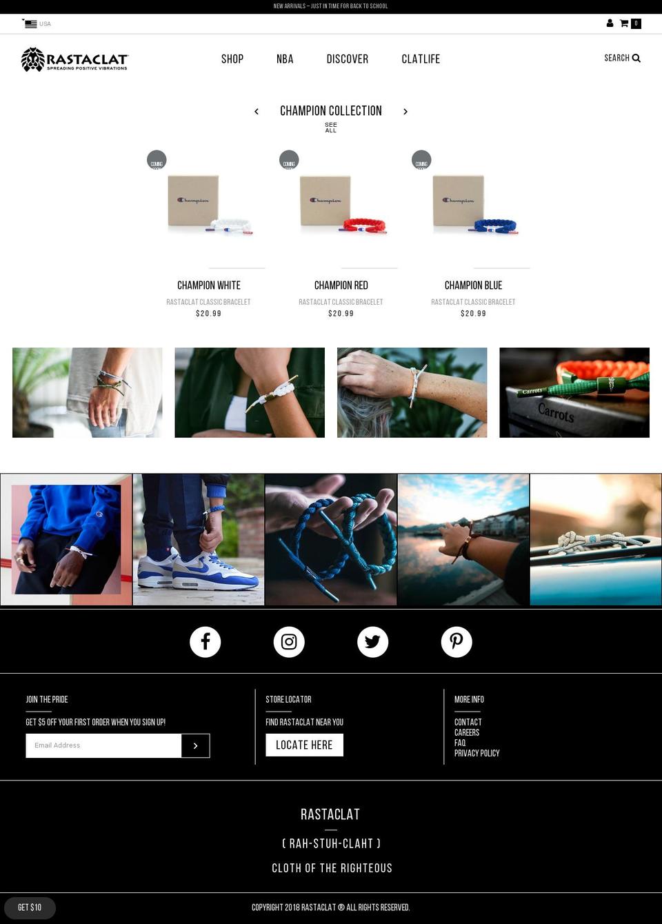 rastaclat.com shopify website screenshot