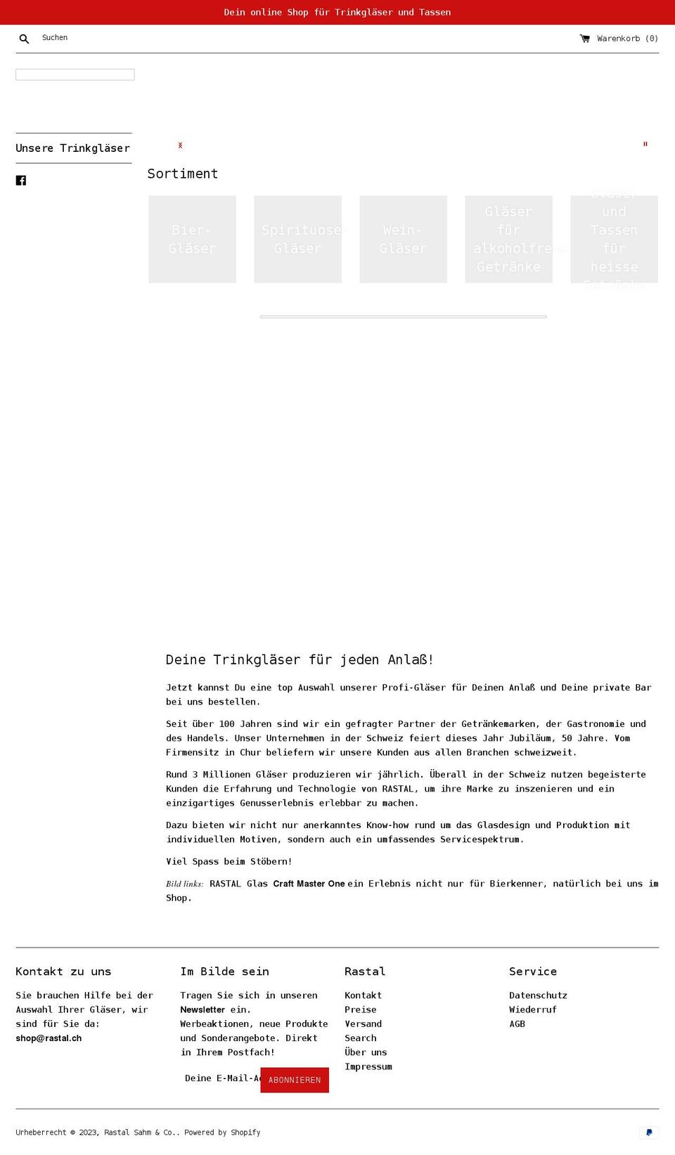 rastal-shop.ch shopify website screenshot