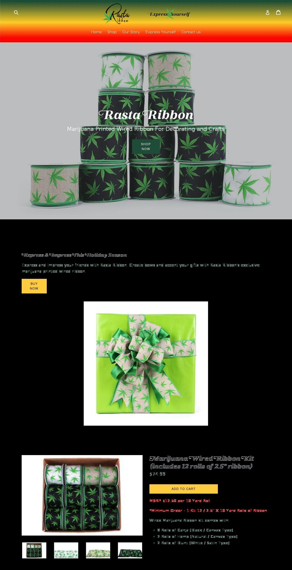 rastaribbon.com shopify website screenshot