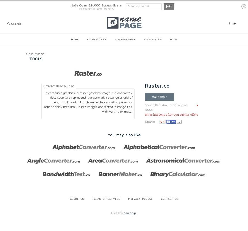 raster.co shopify website screenshot