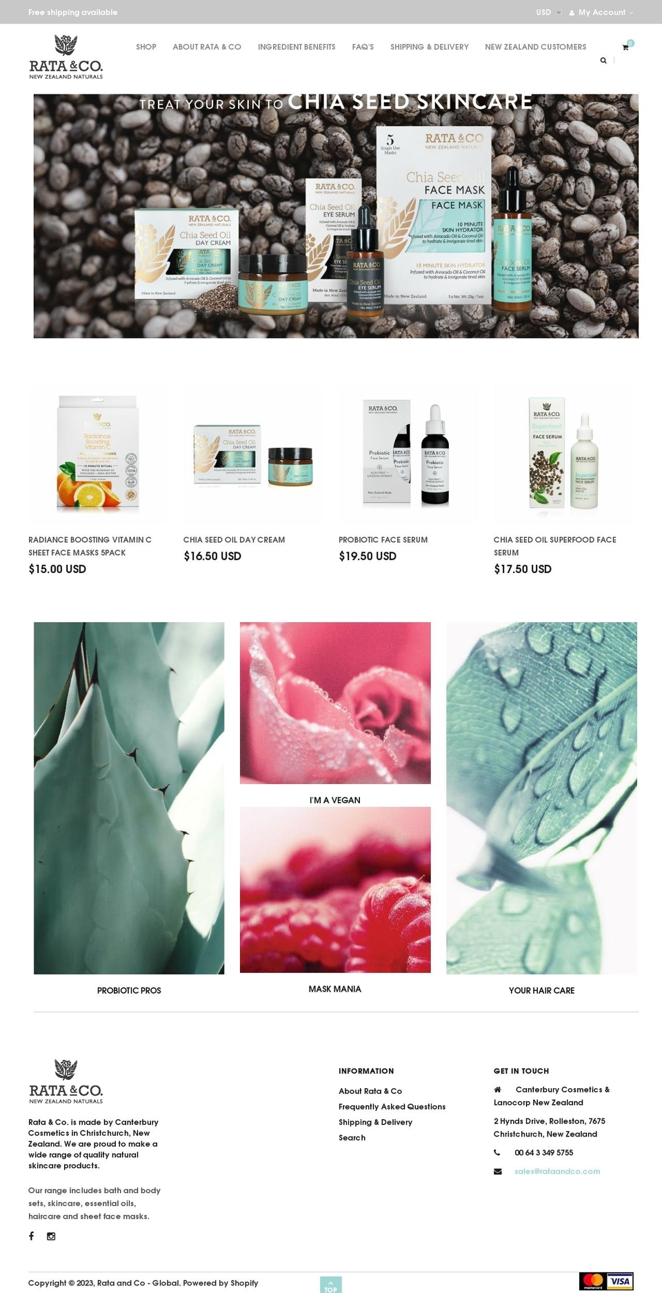 rataandco.com shopify website screenshot