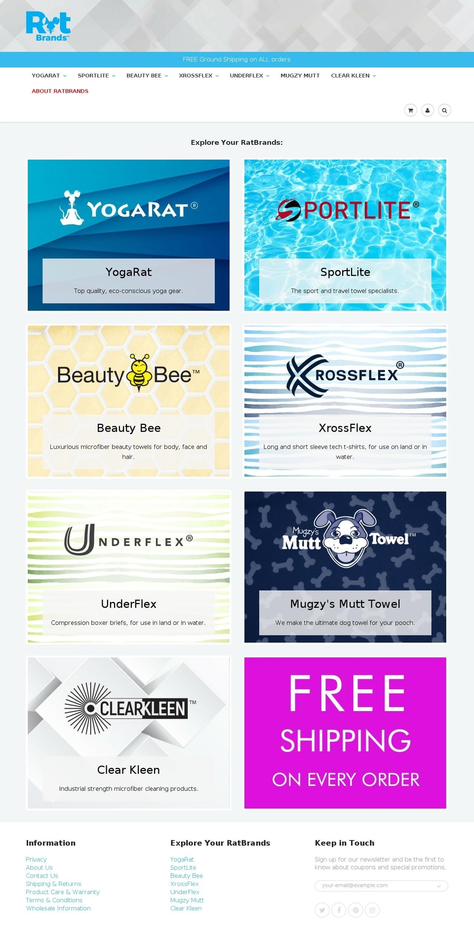 ratbrands.com shopify website screenshot