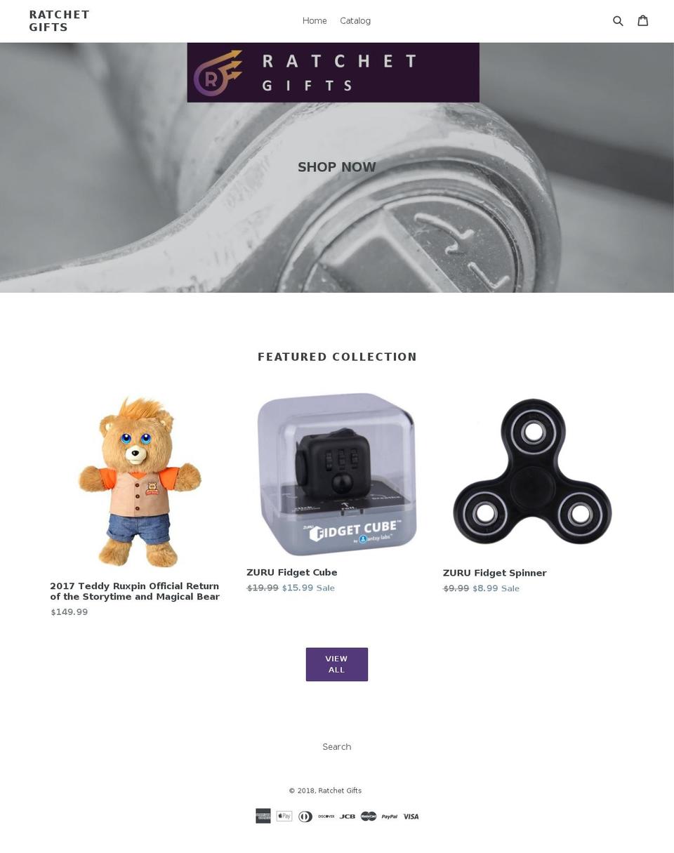 ratchetgifts.com — Shopify storefront screenshot