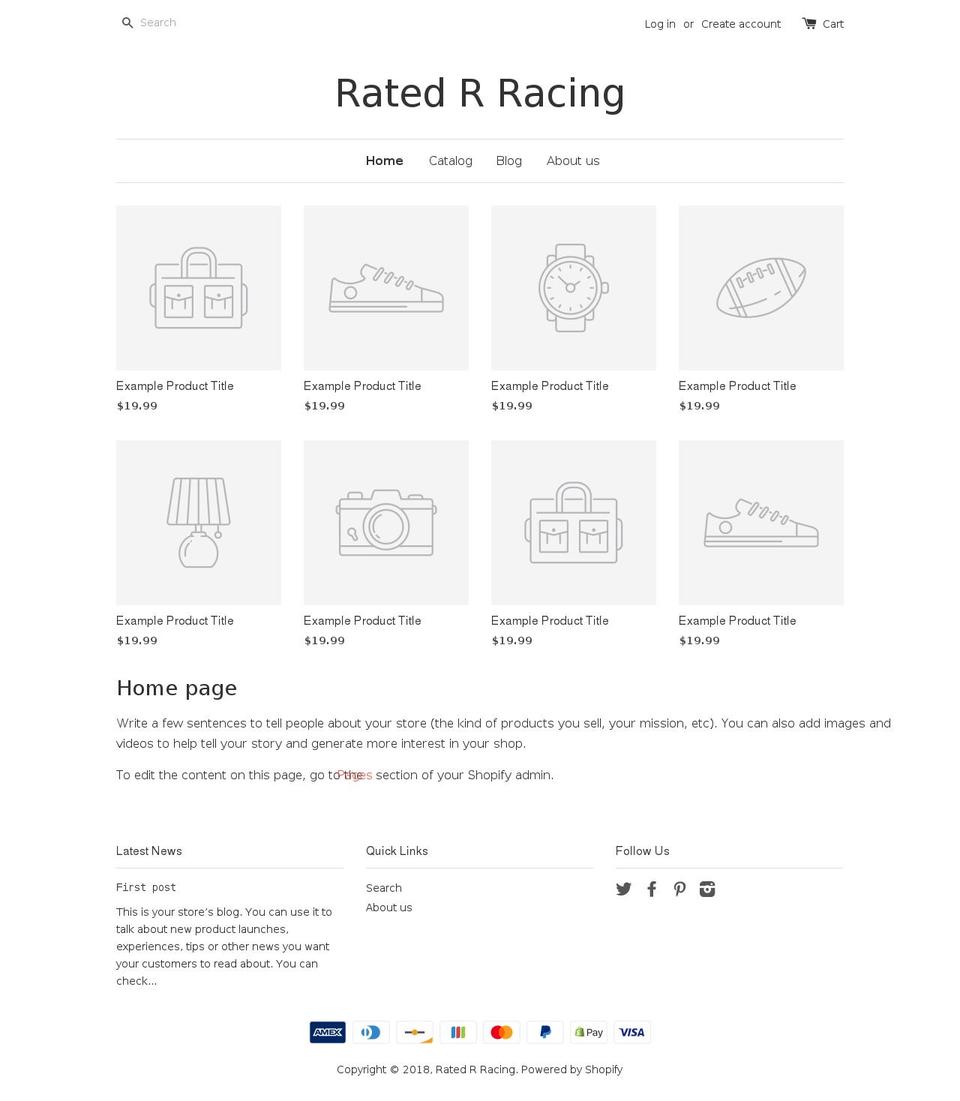 raterrracing.com — Shopify storefront screenshot