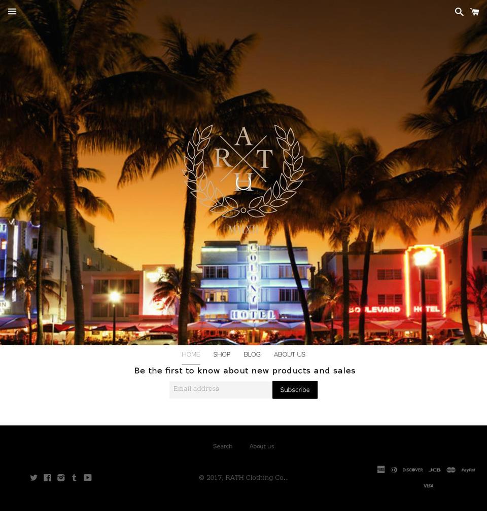 rathclothingco.com shopify website screenshot