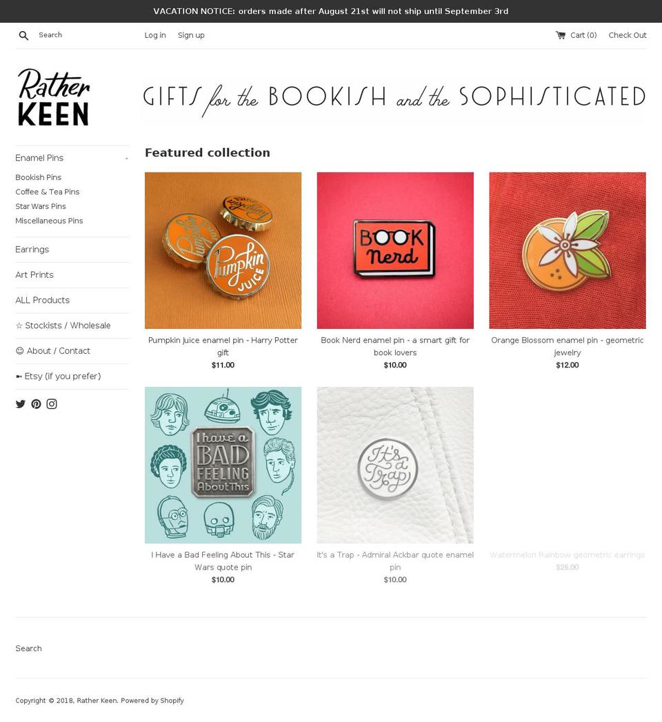 ratherkeen.com shopify website screenshot