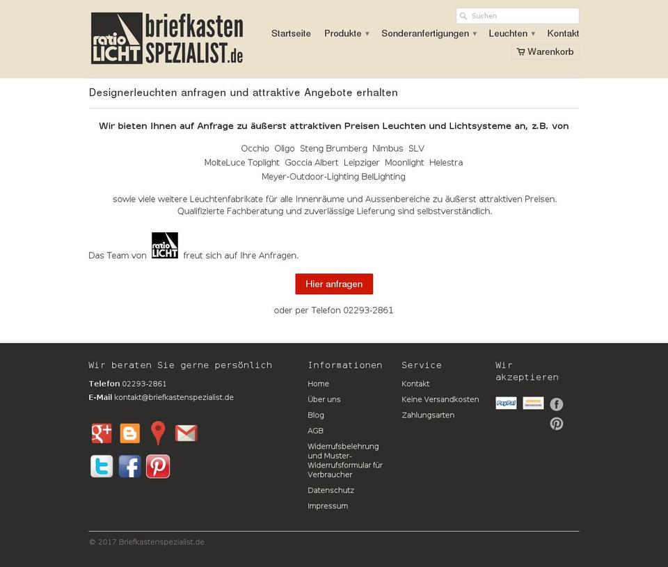 ratiolicht.com shopify website screenshot