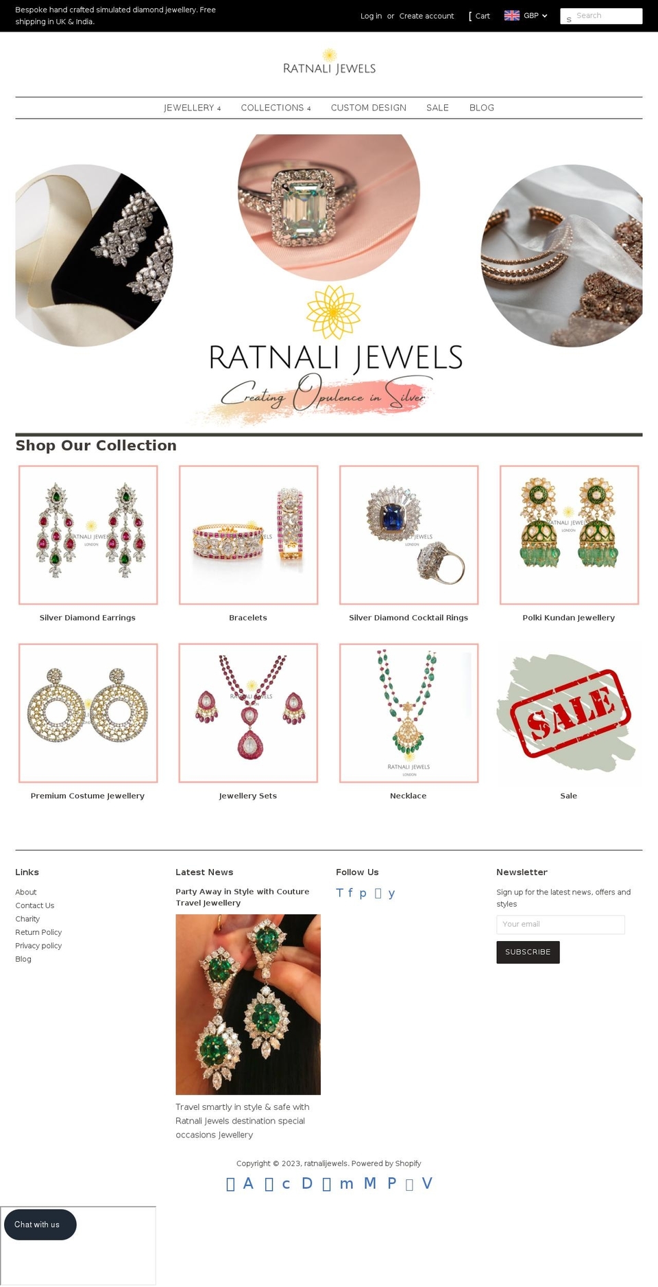 ratnalijewels.com shopify website screenshot