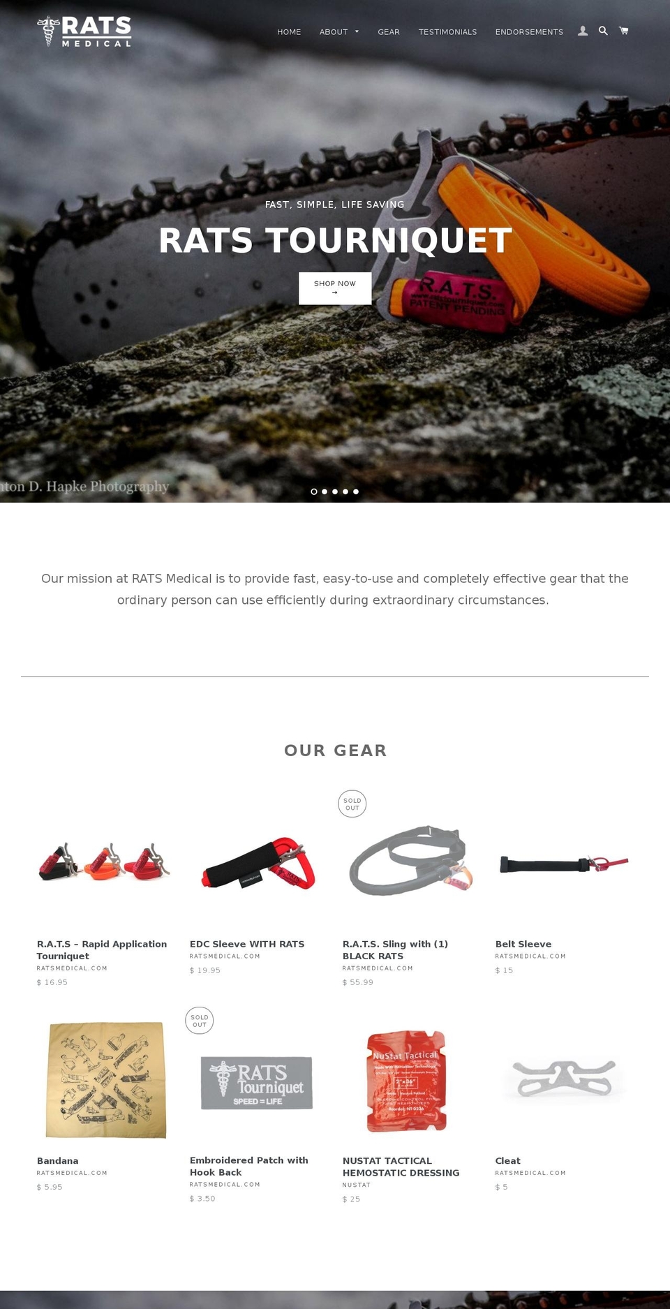 RATS 2.0 Theme Shopify theme site example rats-tourniquet.com