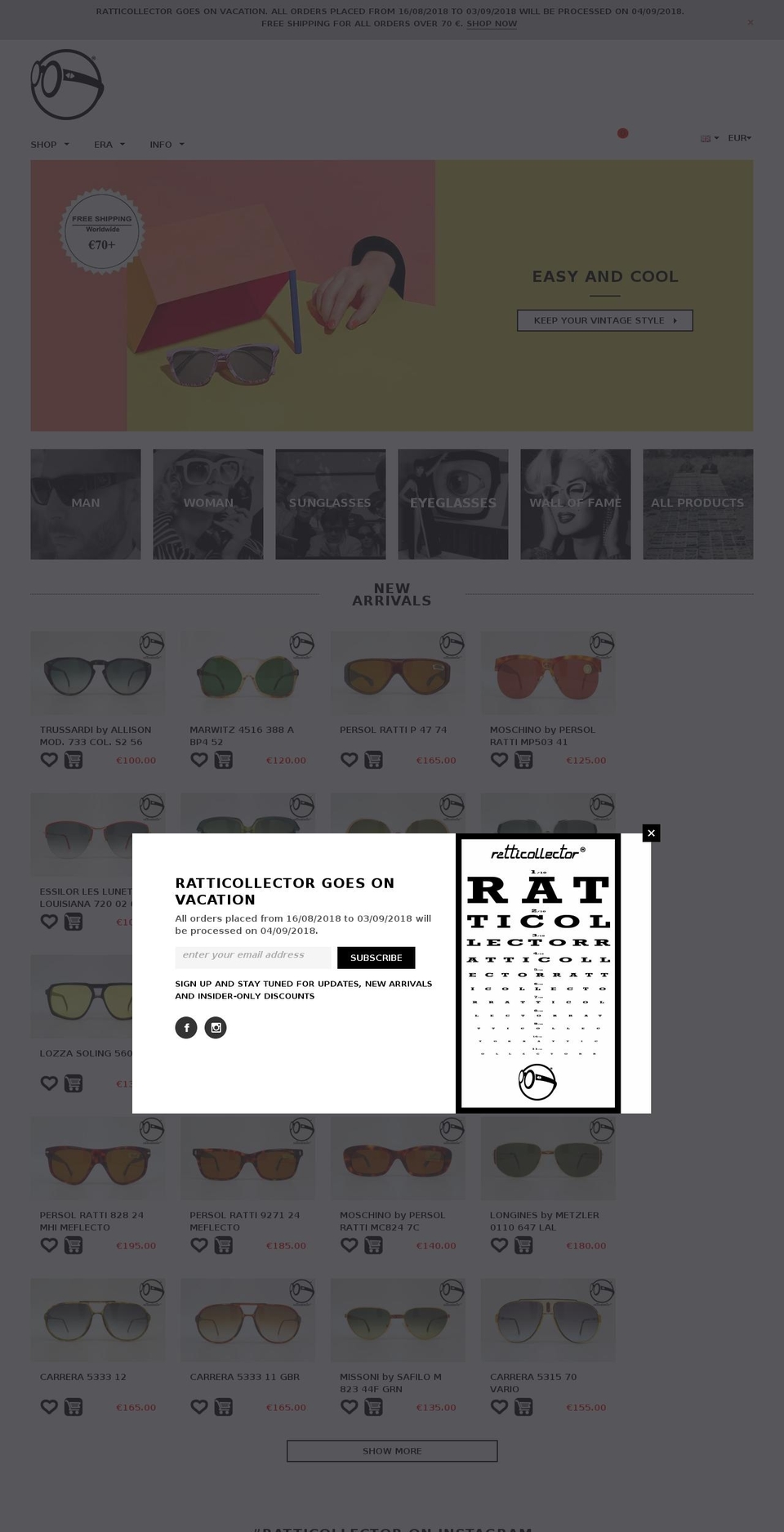 ratticollector.com shopify website screenshot