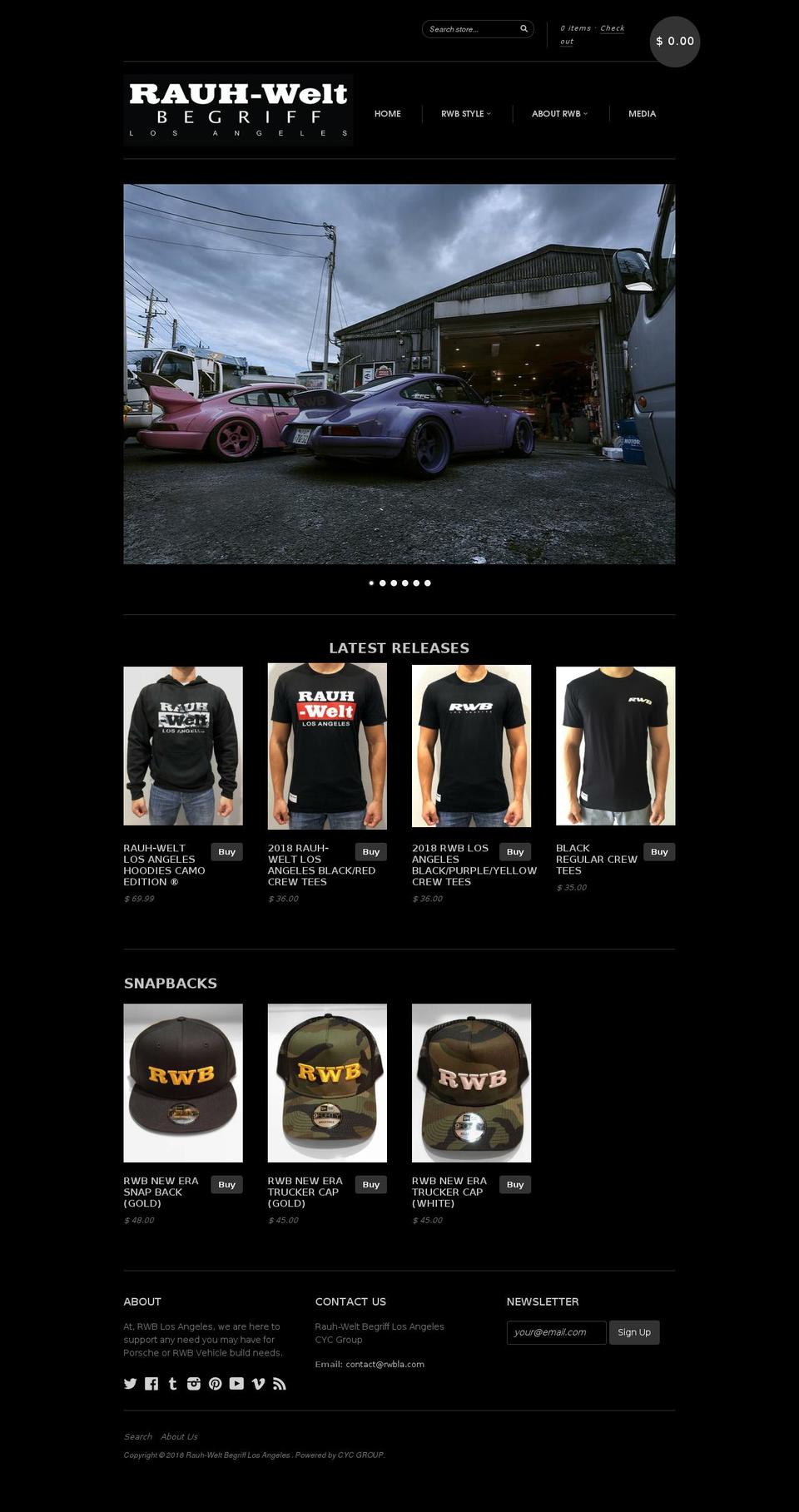 rauhweltna.com — Shopify storefront screenshot
