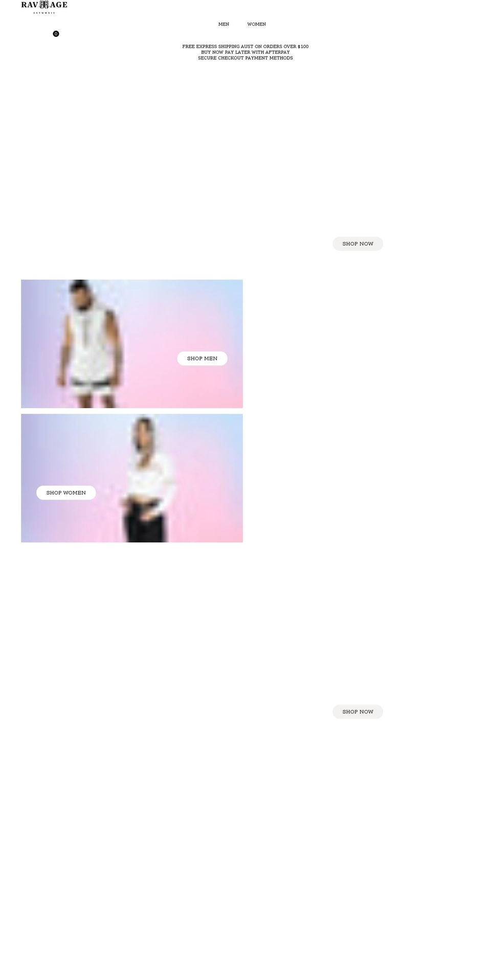 ravageapparel.com shopify website screenshot