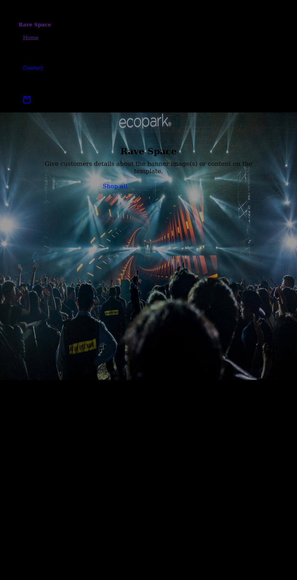 rave-space.com shopify website screenshot