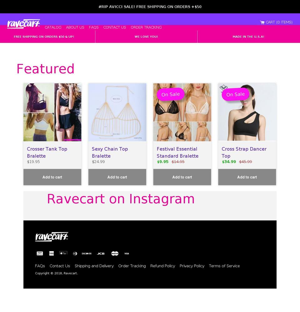 ravecart.com — Shopify storefront screenshot