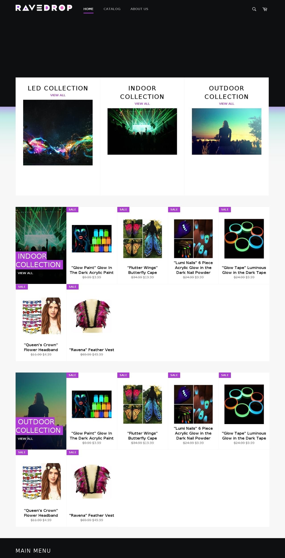 ravedrop.myshopify.com shopify website screenshot