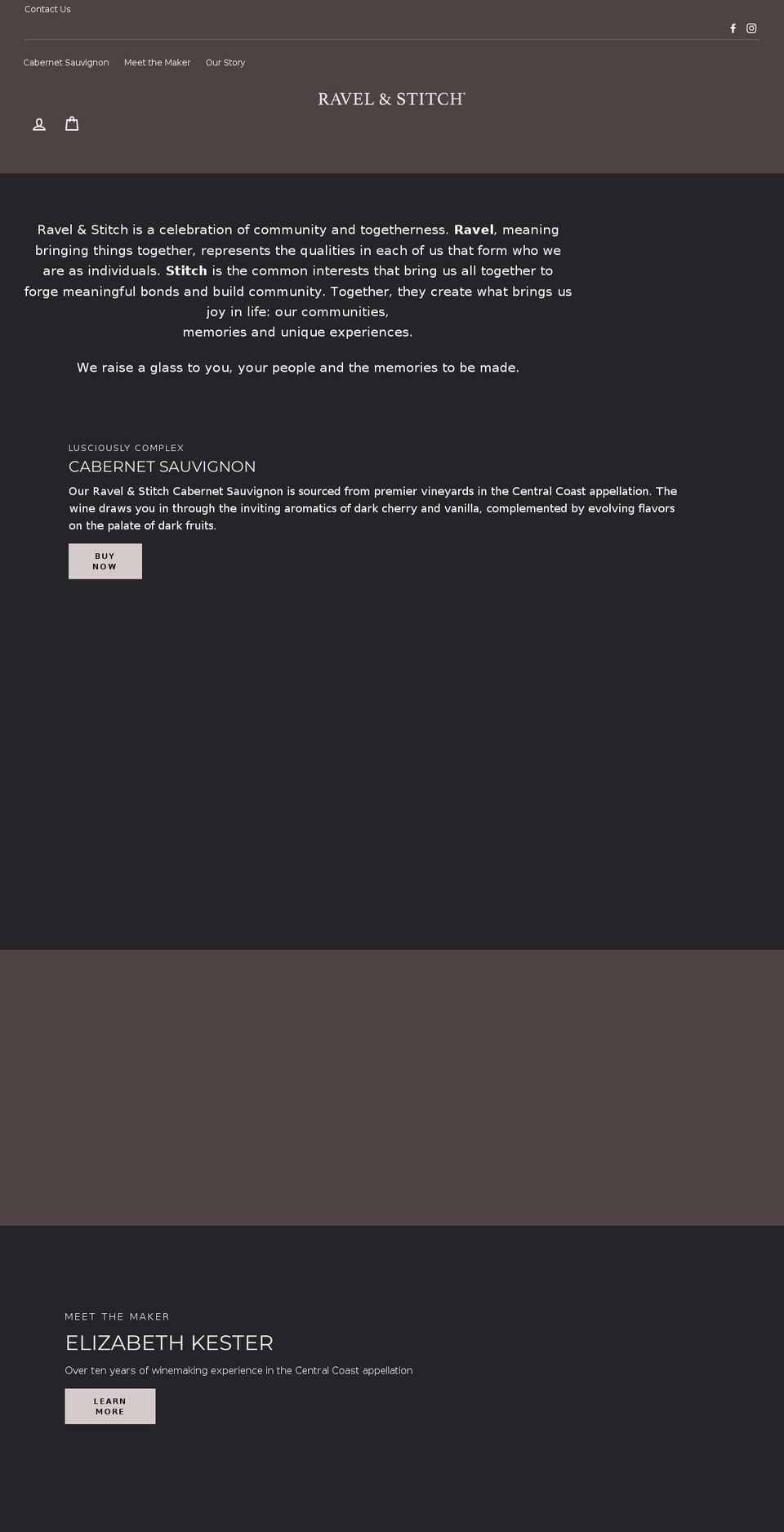 ravelandstitchwines.com shopify website screenshot
