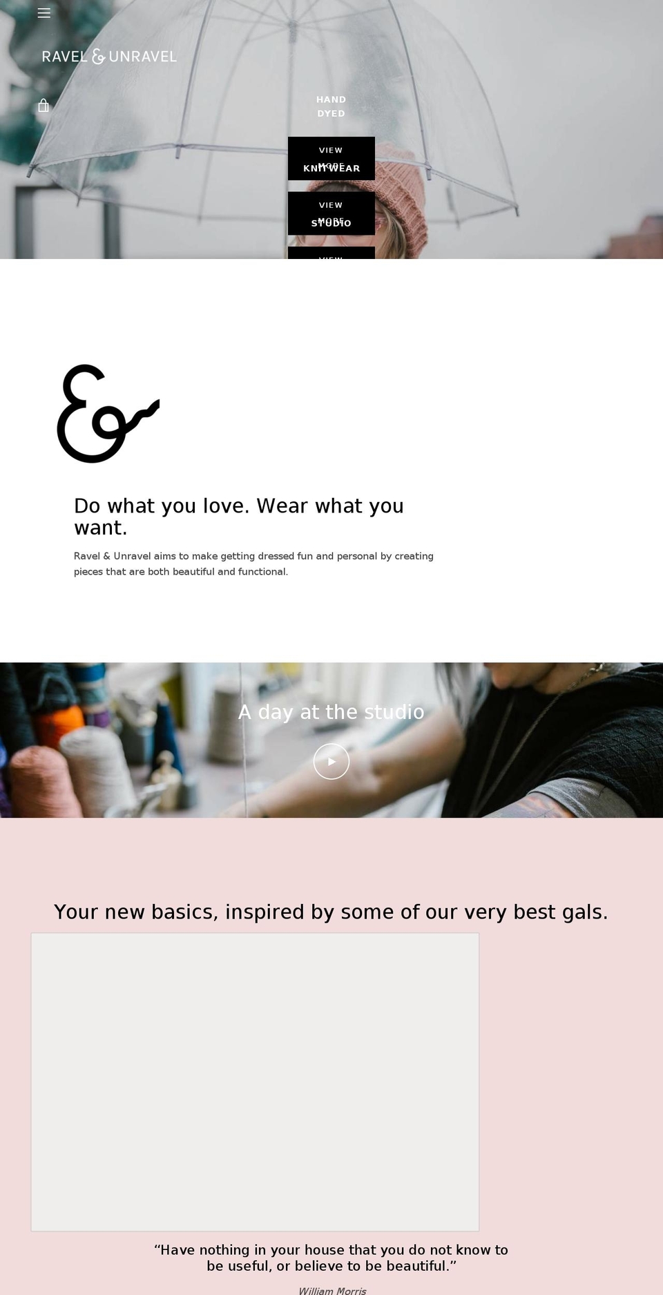 OPTION 02 Shopify theme site example ravelandunravel.com