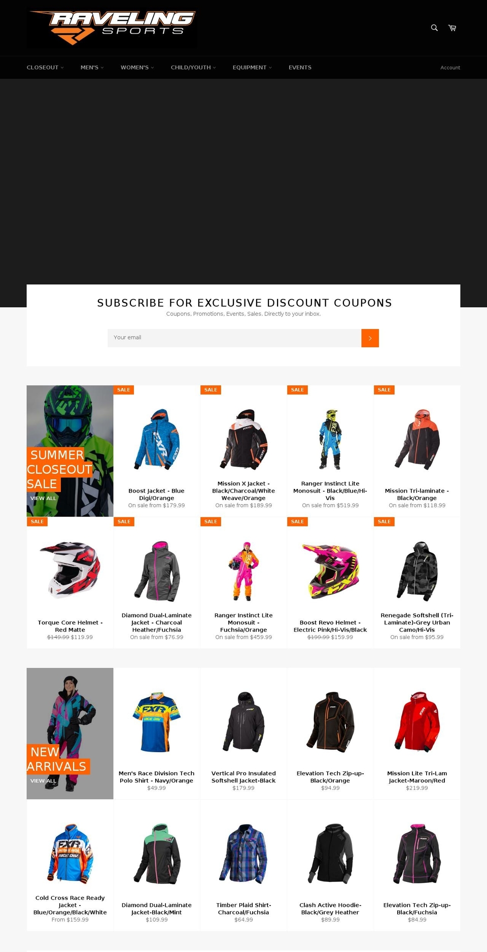 ravelingsports.com shopify website screenshot