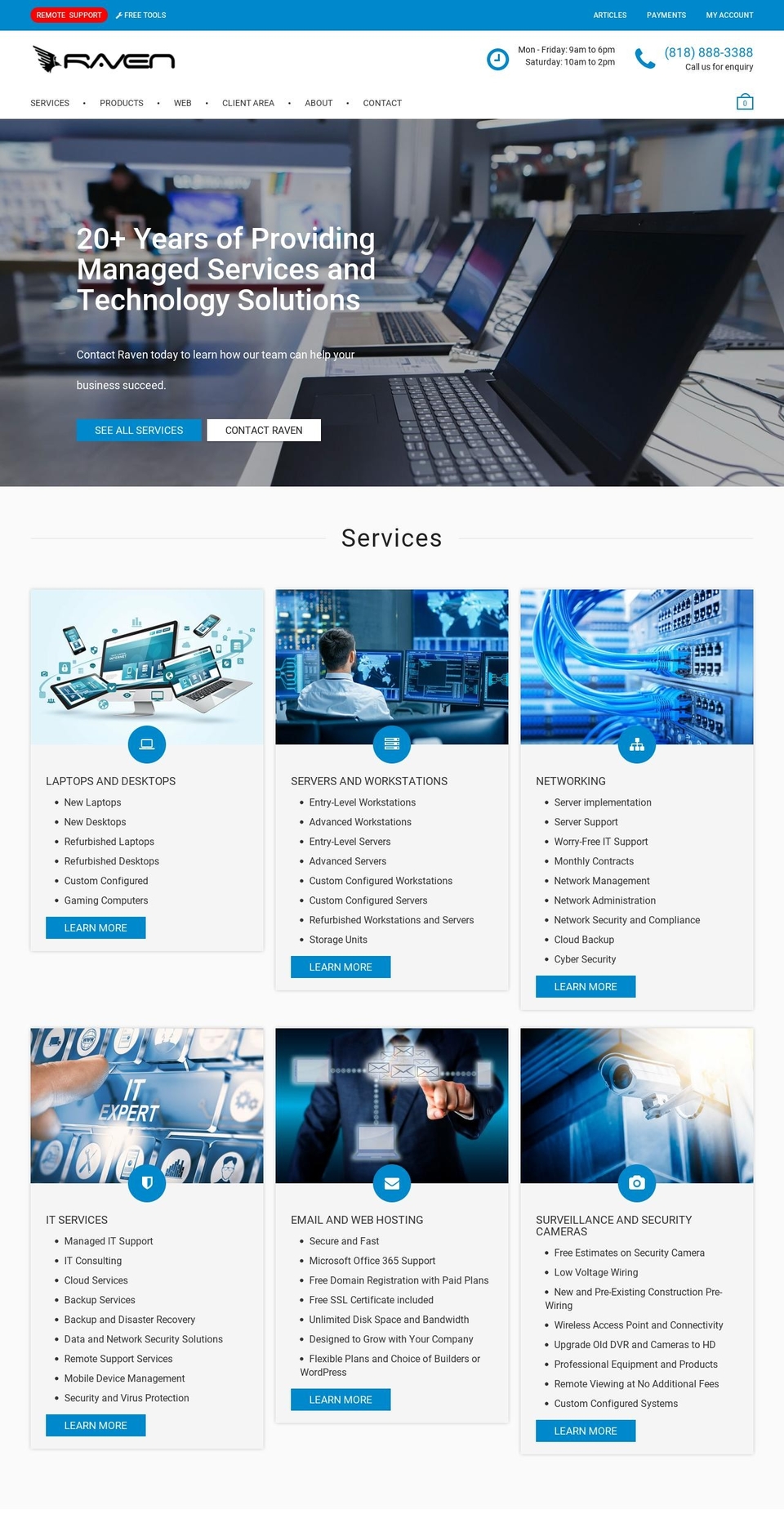 raven.net shopify website screenshot