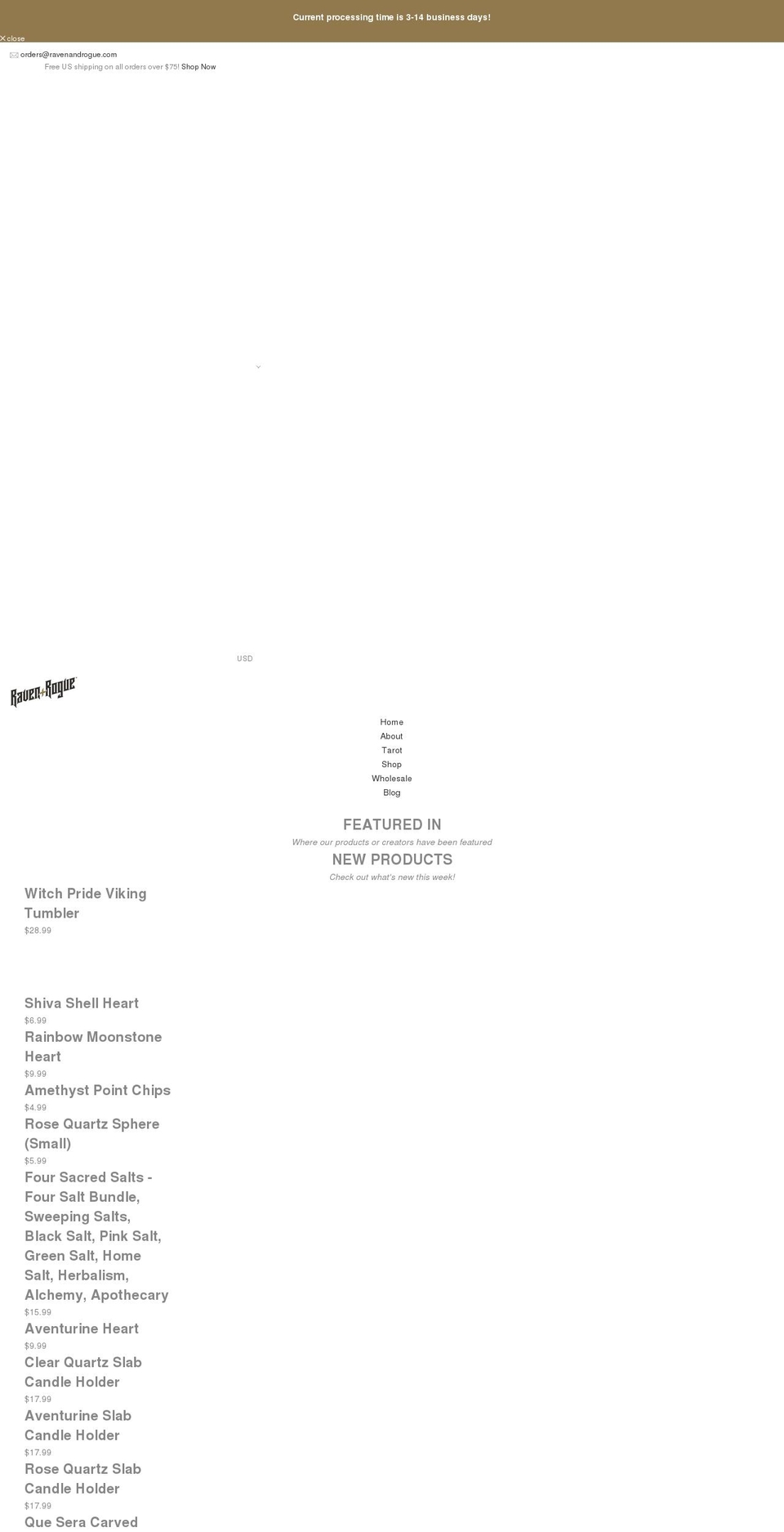 ravenandrogue.com shopify website screenshot