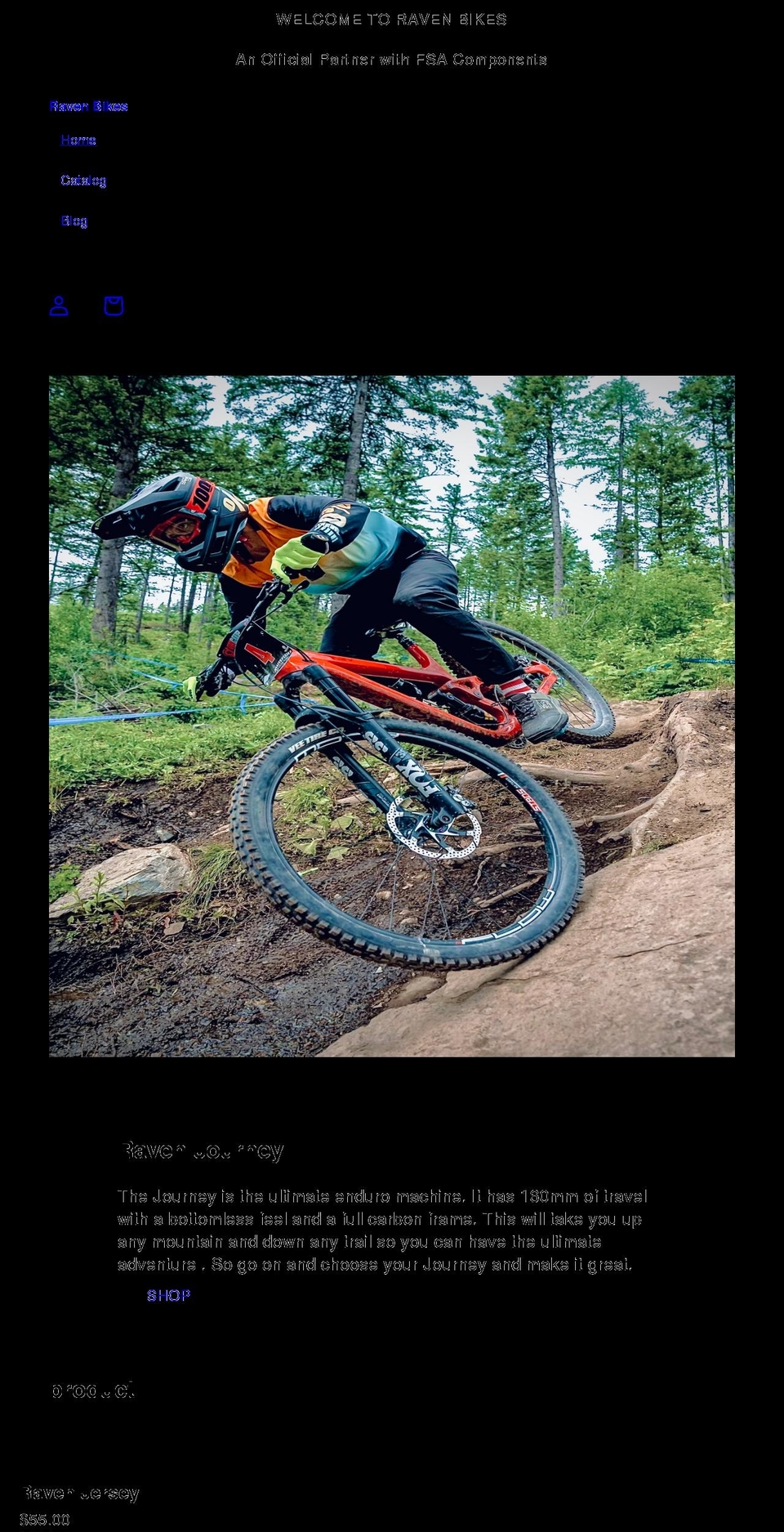 ravenbicycles.com shopify website screenshot
