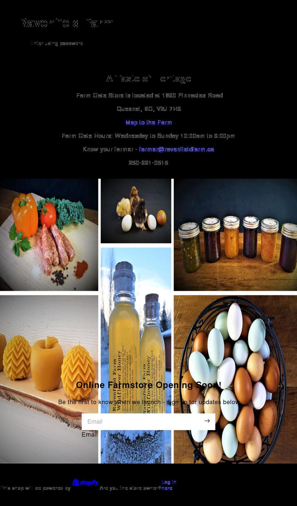 ravenfieldfarm.ca shopify website screenshot