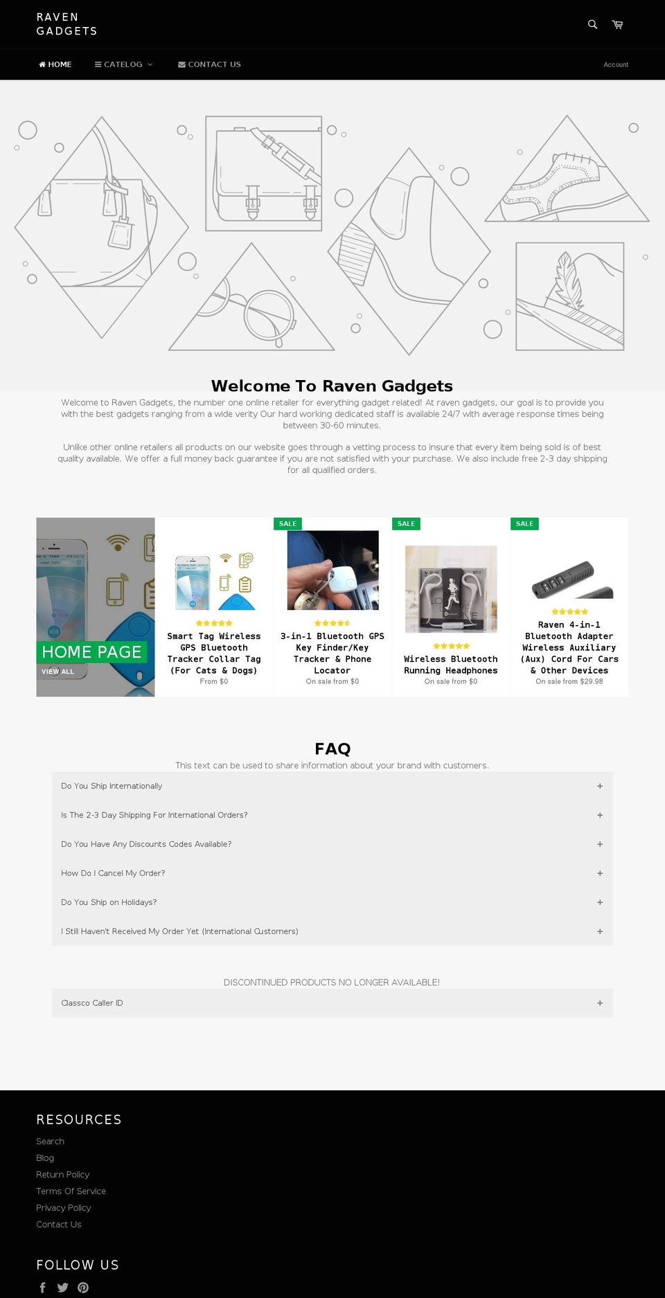 ravengadgets.com shopify website screenshot
