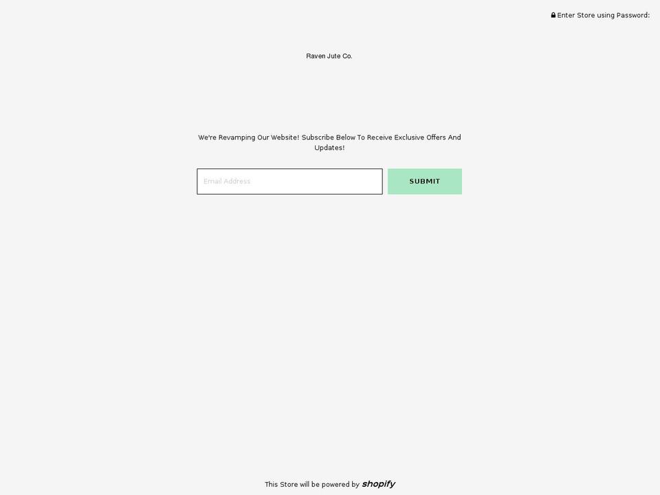 ravenjute.com shopify website screenshot
