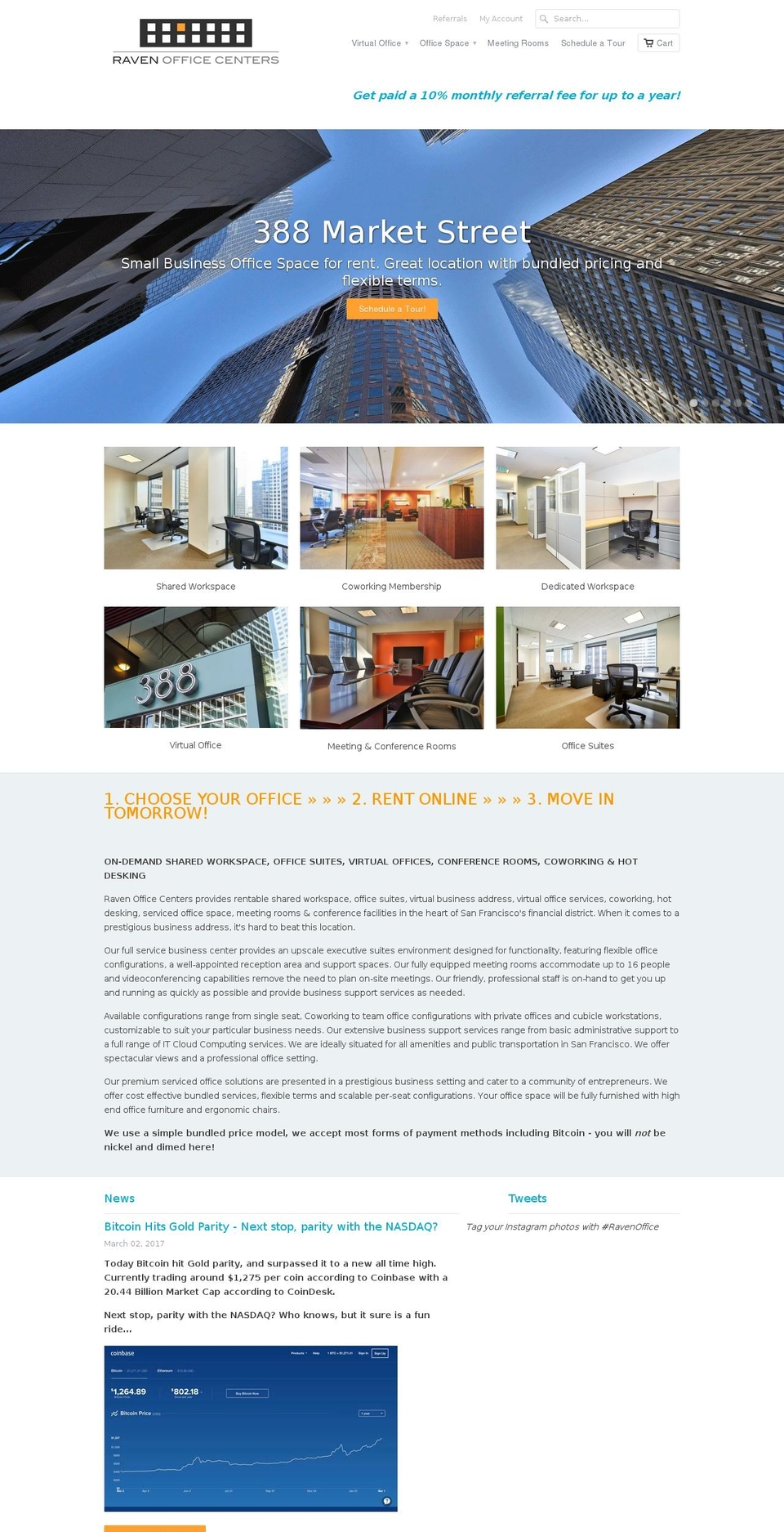 ravenofficecenters.com — Shopify storefront screenshot