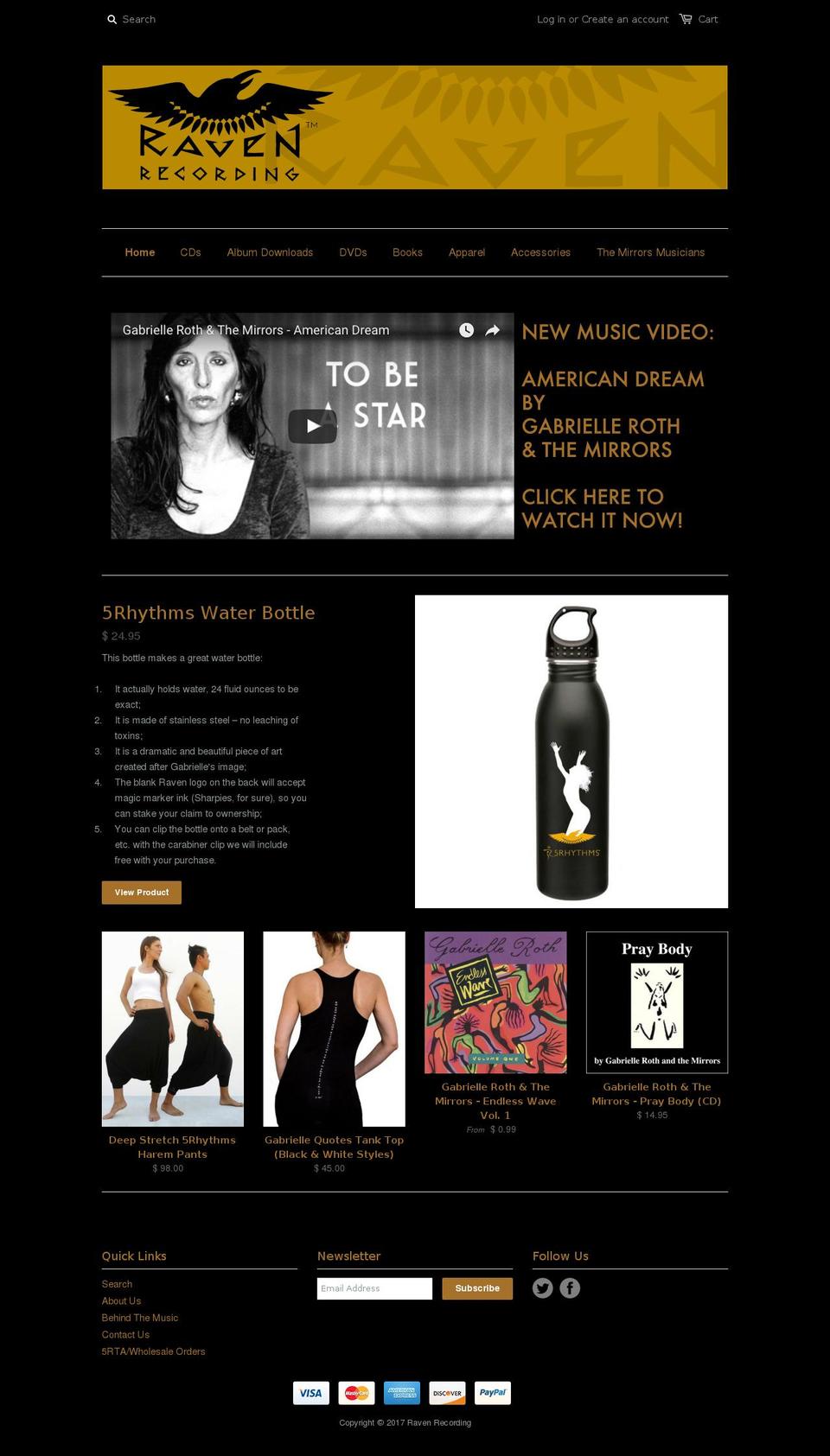 ravenrecording.com shopify website screenshot