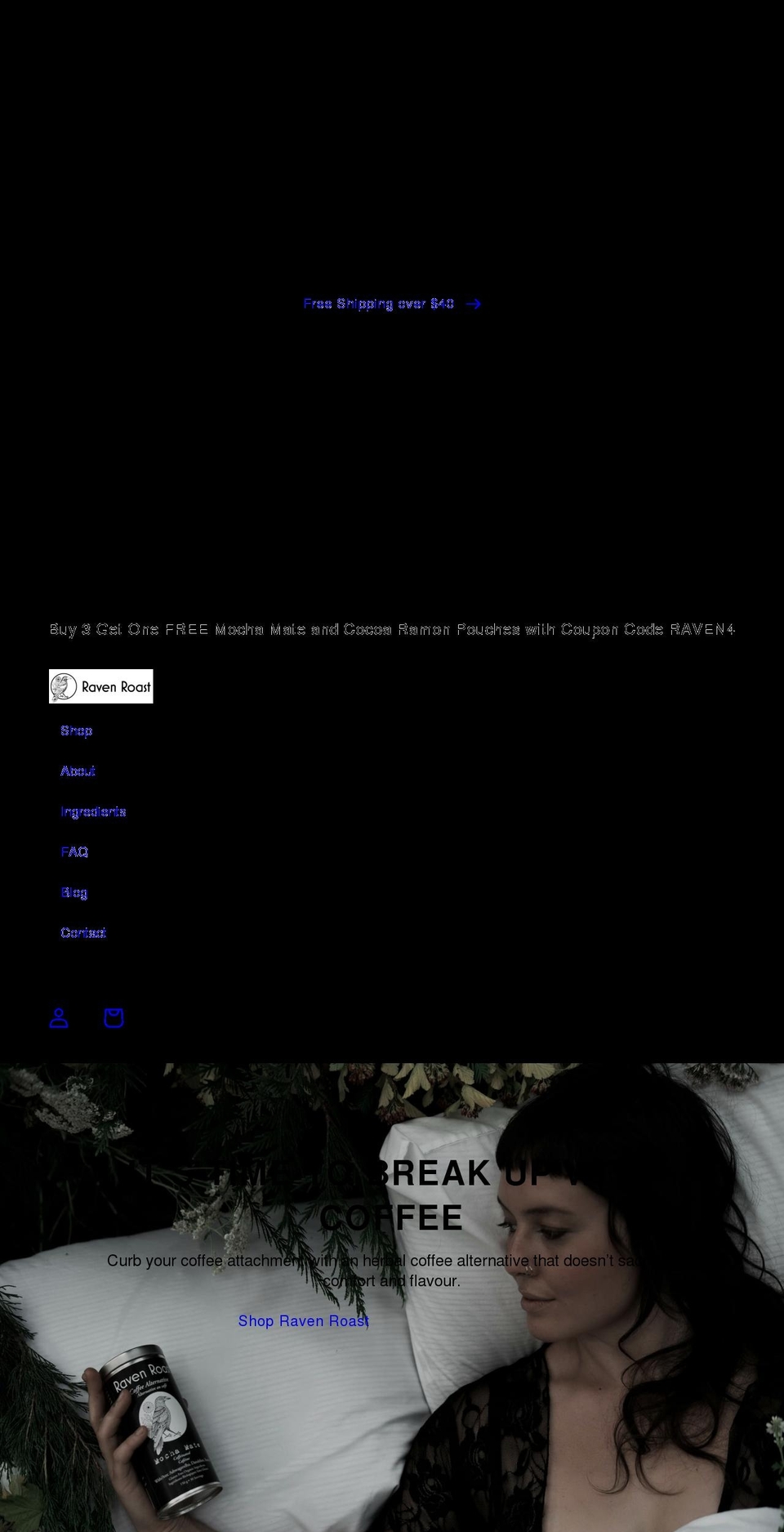 ravenroast.com shopify website screenshot