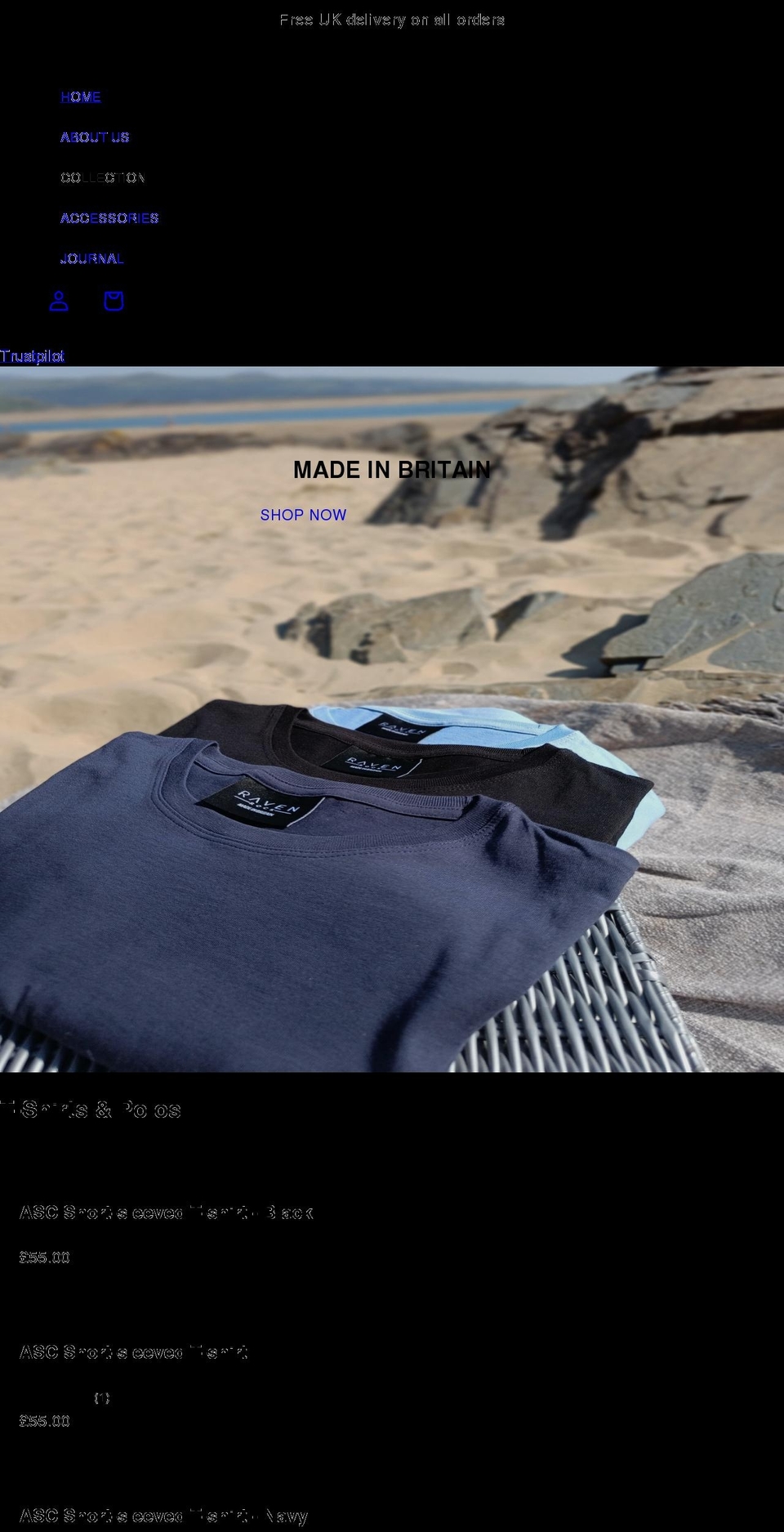 ravenrockclothing.com shopify website screenshot