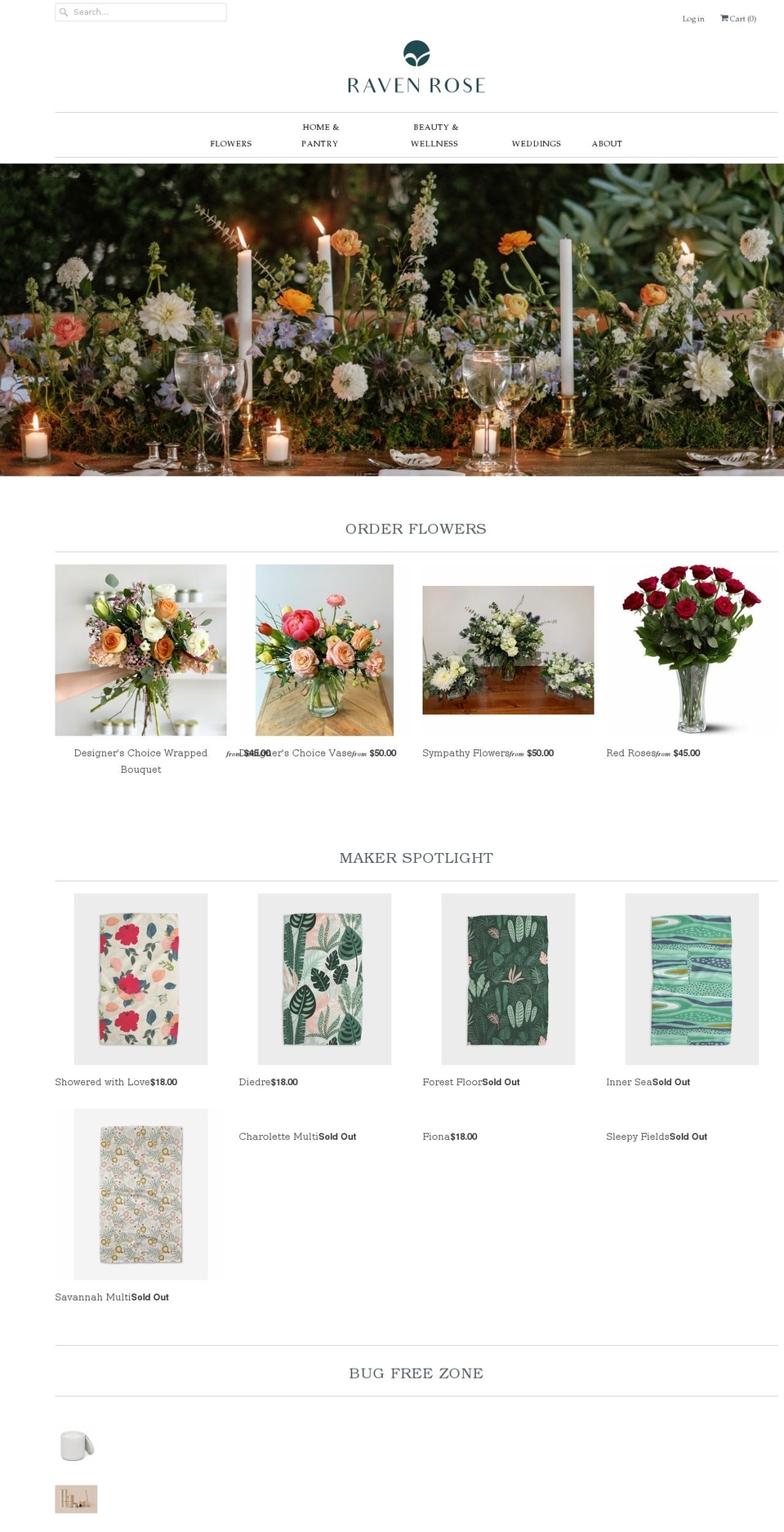 ravenrosebeacon.com shopify website screenshot