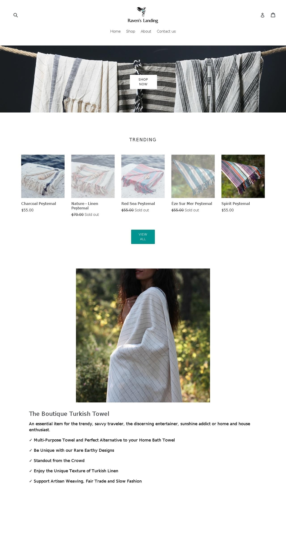 ravenslanding.com.au shopify website screenshot