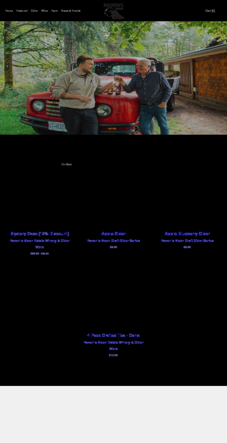 ravensmooncraftcider.ca shopify website screenshot