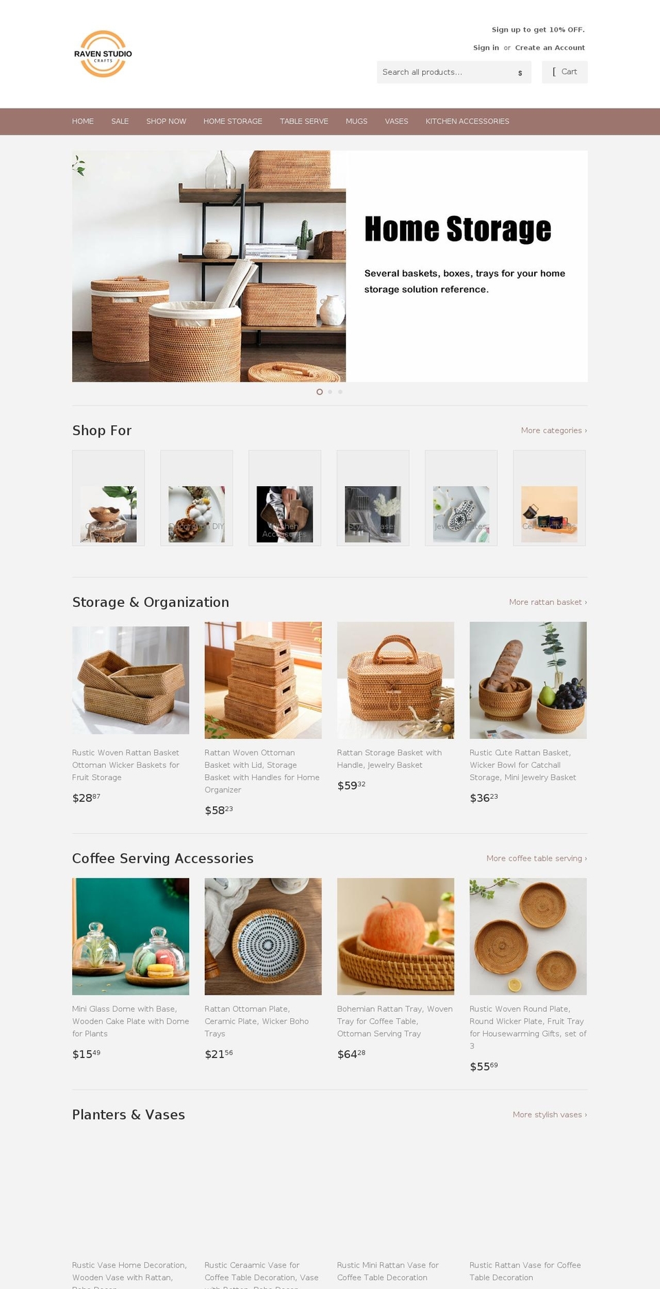 ravenstudiocrafts.com shopify website screenshot