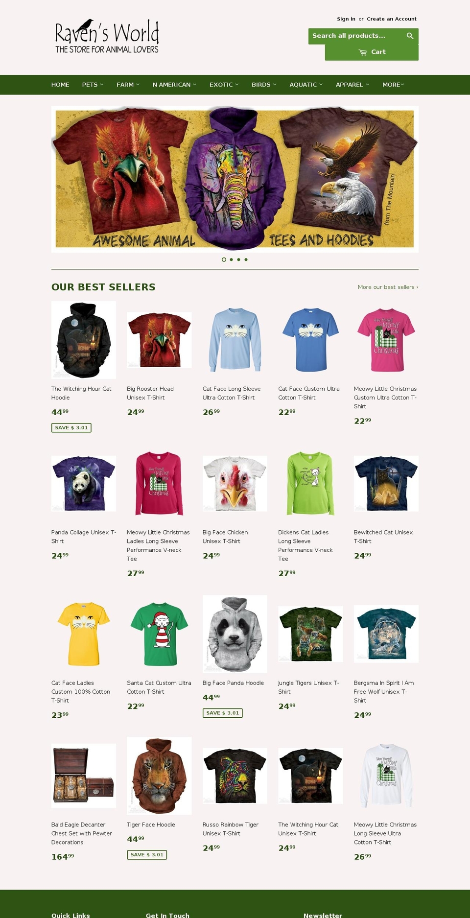 ravensworld.com shopify website screenshot