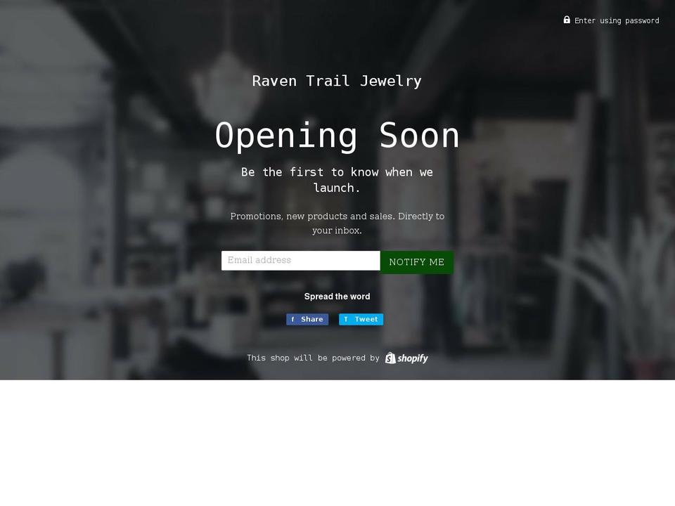 raventrailjewelry.com — Shopify storefront screenshot