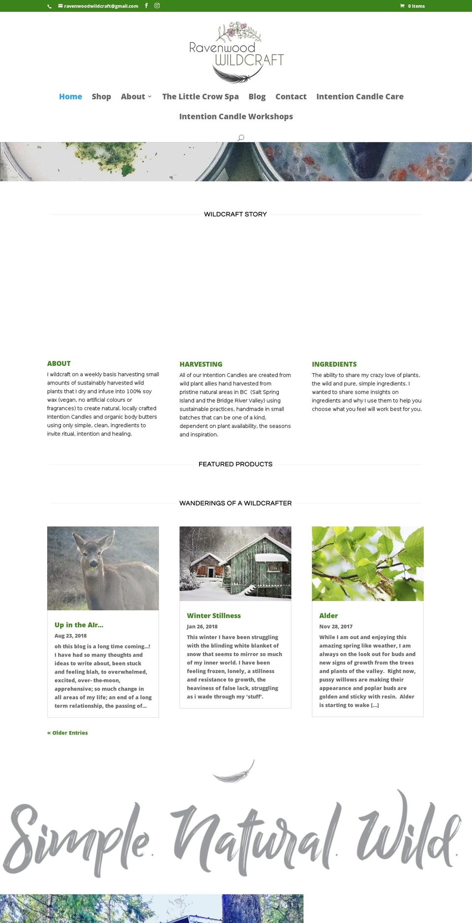 ravenwoodwildcraft.ca shopify website screenshot