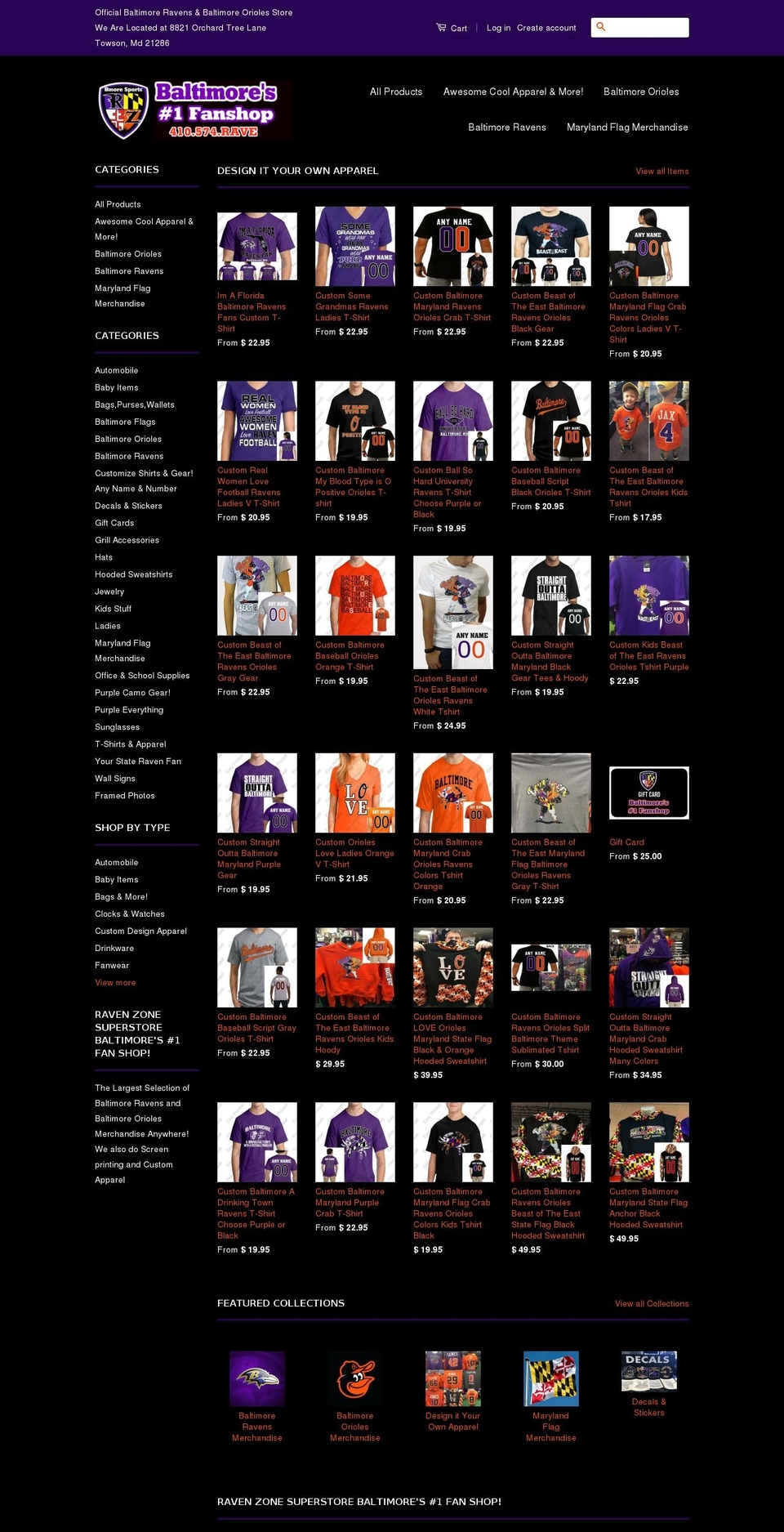 ravenzonesports.com shopify website screenshot