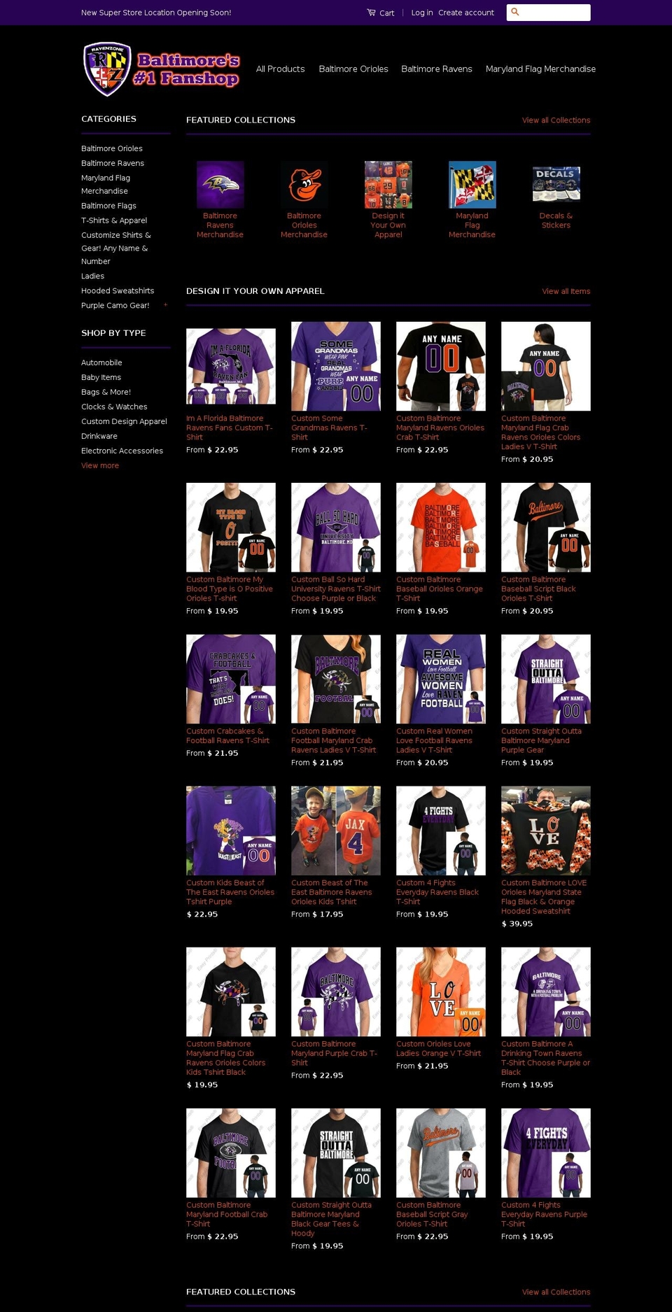 ravenzonesupertstore.com shopify website screenshot