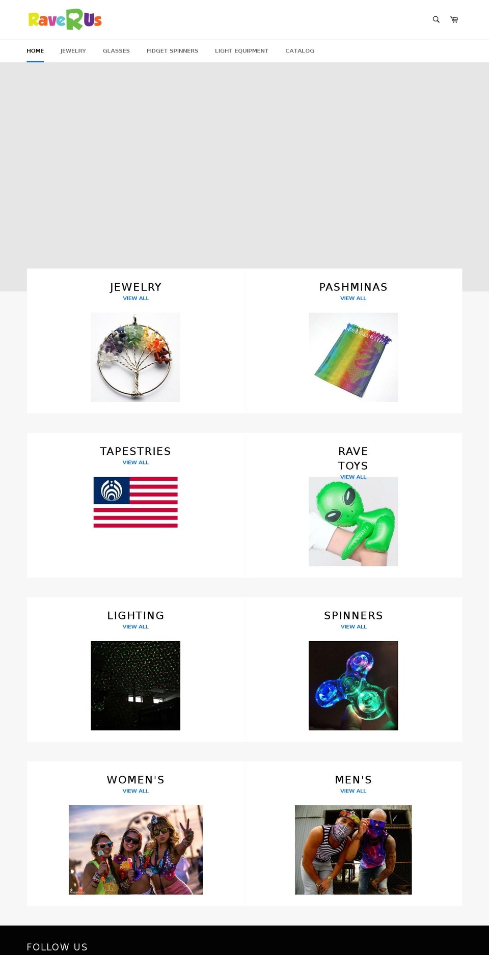 ravepartyusa.com — Shopify storefront screenshot