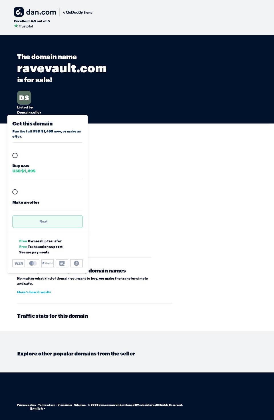 ravevault.com — Shopify storefront screenshot