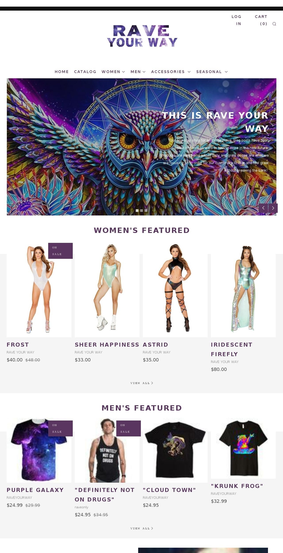 raveyourway.com — Shopify storefront screenshot