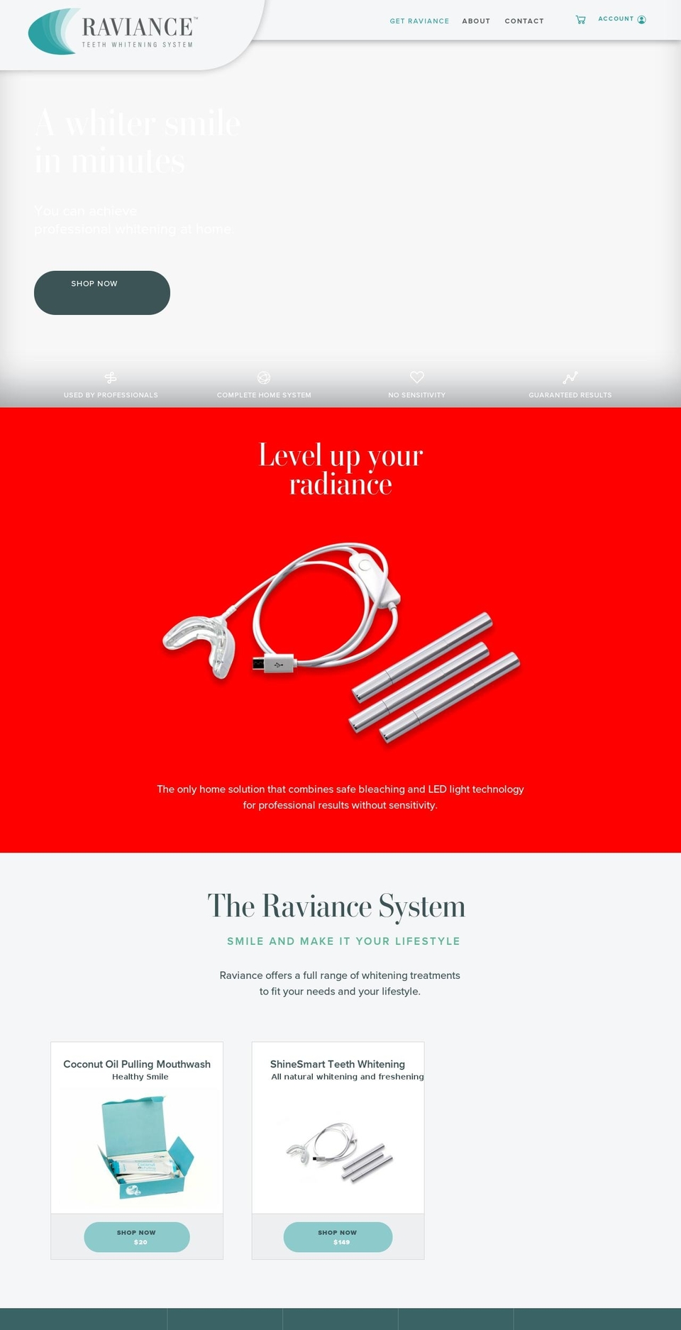 raviancebeauty.com shopify website screenshot