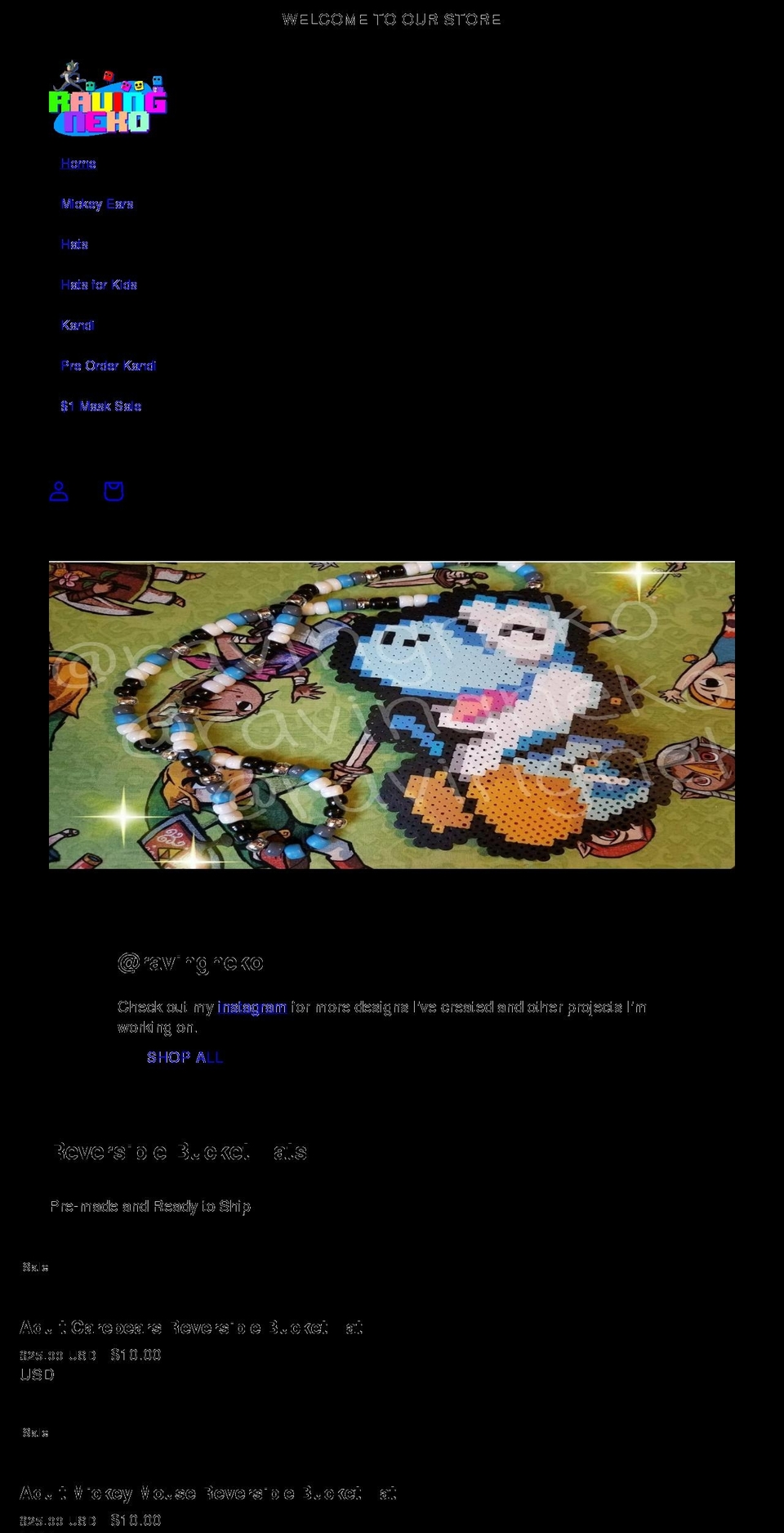 ravingneko.com shopify website screenshot