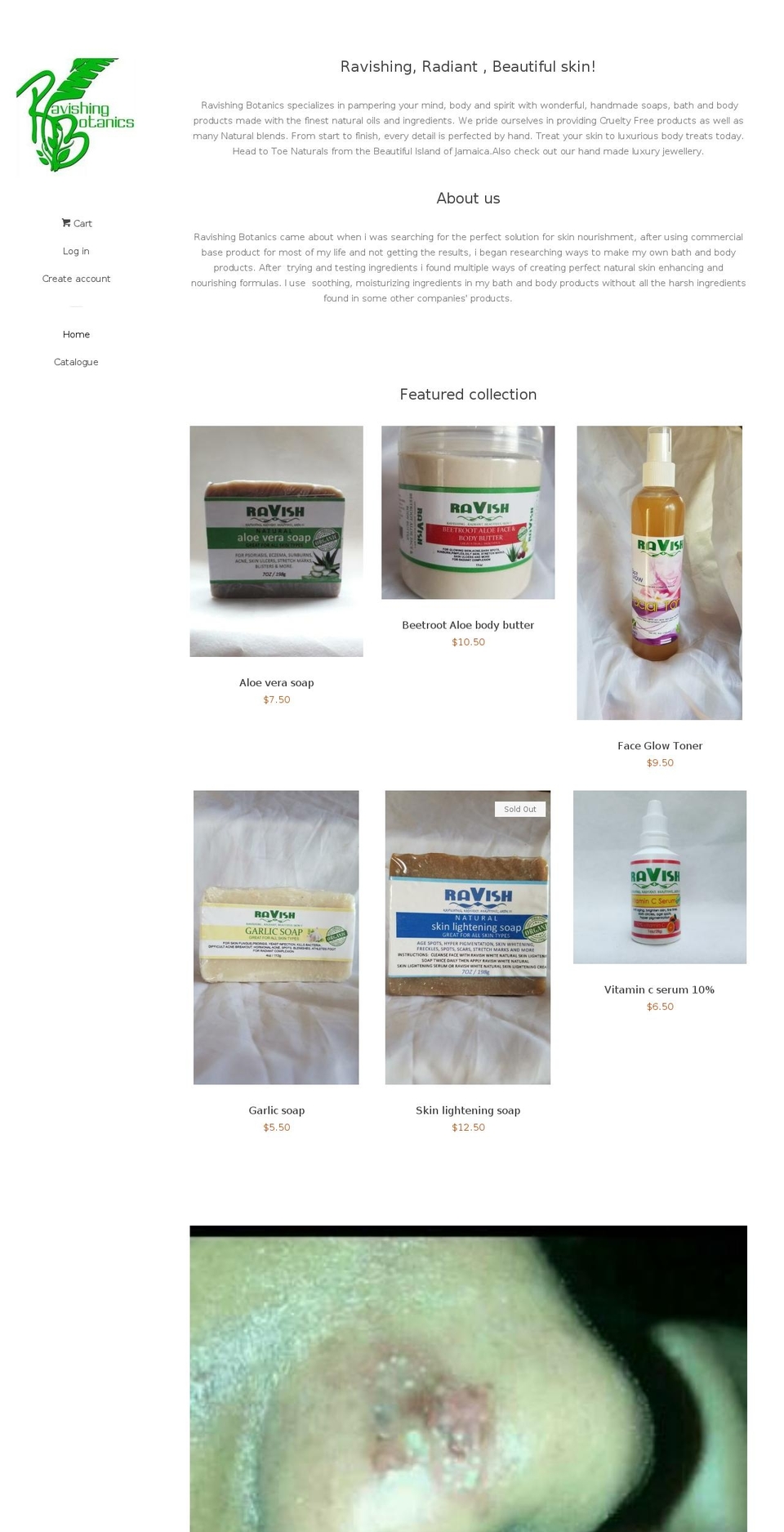 ravishingbotanics.com shopify website screenshot