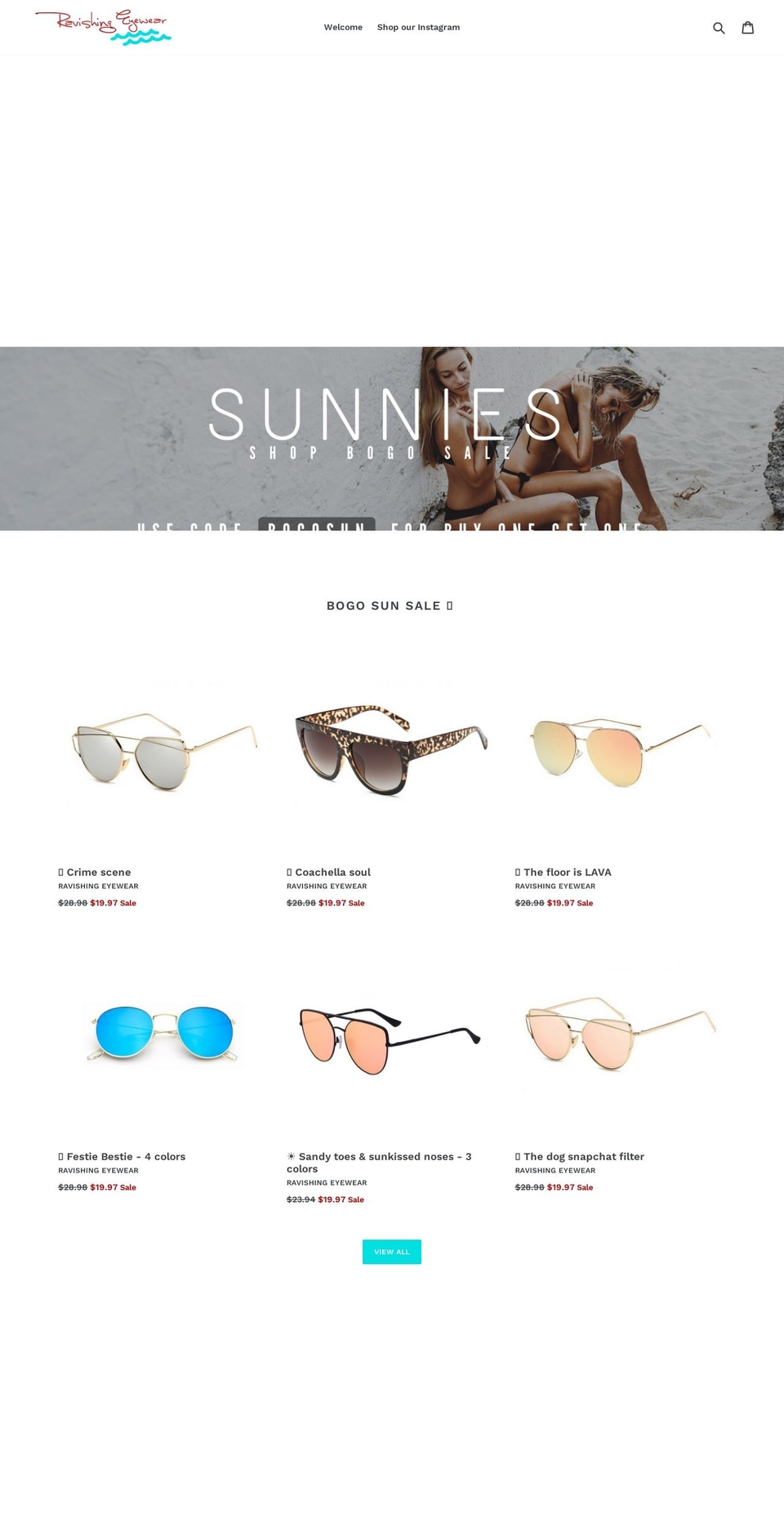 ravishingeyewear.com — Shopify storefront screenshot